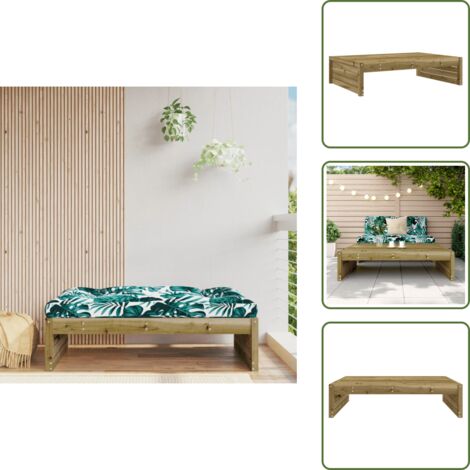 The Living Store Taburete de jardín madera de pino impregnada 120x80 cm - Madera de pino