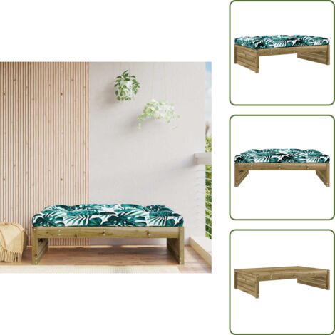 The Living Store Taburete de jardín madera de pino impregnada 120x80 cm - Madera impregnada