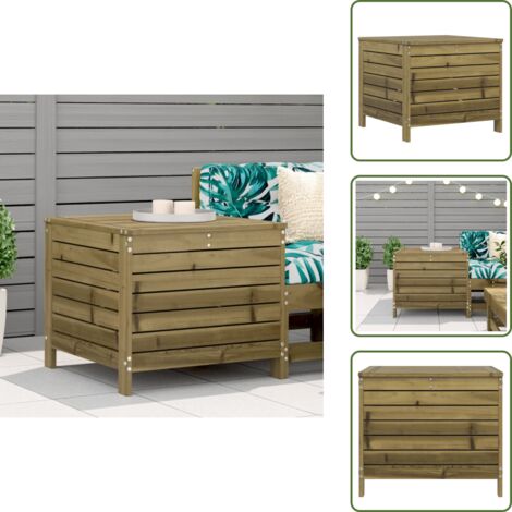The Living Store Taburete de jardín madera de pino impregnada 62x63,5x53,5 cm - Muebles de jardín