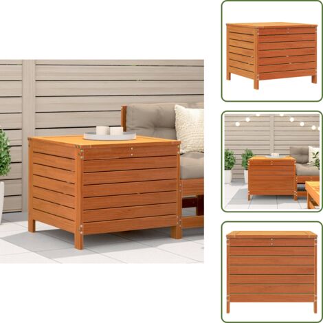 The Living Store Taburete de jardín madera de pino marrón cera 62x63,5x53,5 cm - Madera de pino