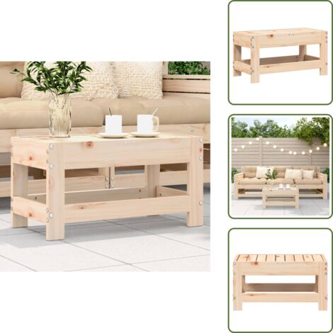 The Living Store Taburete de jardín madera maciza de pino 62x30x32 cm - Madera de pino