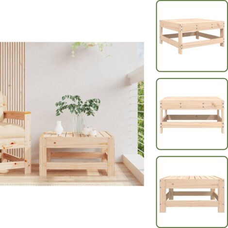 The Living Store Taburete de jardín madera maciza de pino - Madera maciza