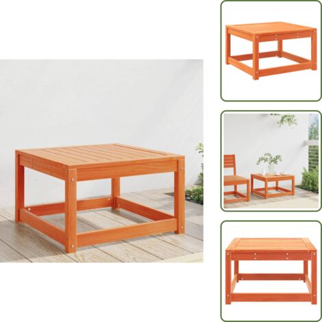 The Living Store Taburete de jardín madera maciza de pino marrón cera - Madera maciza