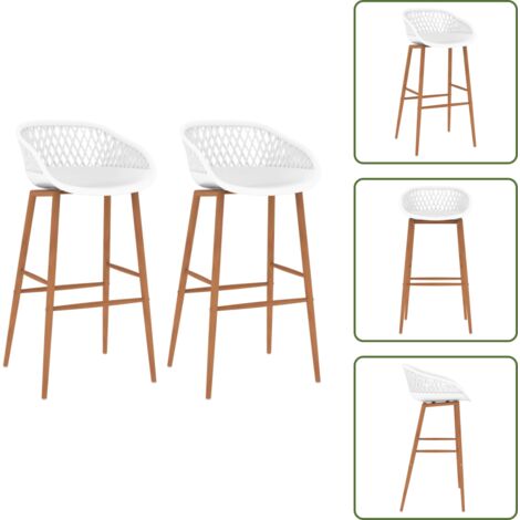 The Living Store Taburetes de cocina 2 unidades blanco - Taburetes de cocina