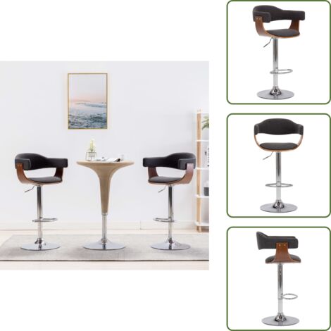 The Living Store Taburetes de cocina 2 unidades madera curvada y tela gris - Taburete de bar