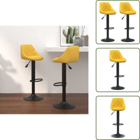 The Living Store Taburetes de cocina 2 unidades terciopelo amarillo mostaza - Taburetes de cocina