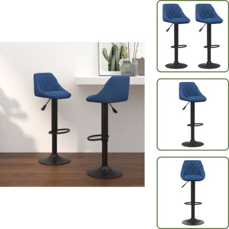 The Living Store Taburetes de cocina 2 unidades terciopelo azul - Taburetes de bar