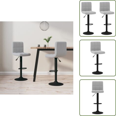 The Living Store Taburetes de cocina 2 unidades terciopelo gris claro - Taburetes de bar