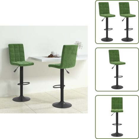 The Living Store Taburetes de cocina 2 unidades terciopelo verde oscuro - Taburetes de bar