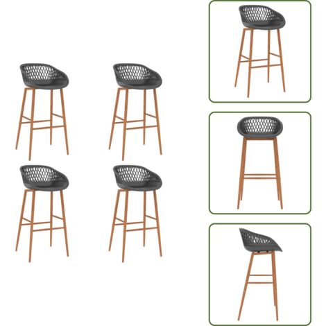 The Living Store Taburetes de cocina 4 unidades gris - Sillas de cocina