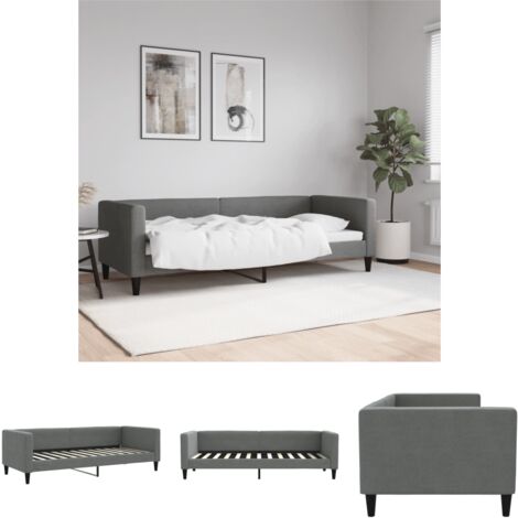 The Living Store Tagesbett Dunkelgrau 80x200 cm Stoff -  Betten & Bettgestelle