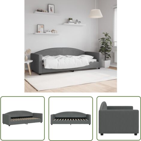 The Living Store Tagesbett Dunkelgrau 80x200 cm Stoff - Schlafsofa - Bett - Tagesbett - Wohnzimmer - Schlafzimmer