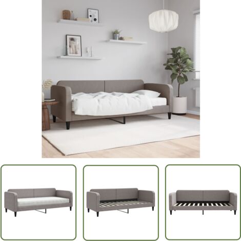 The Living Store Tagesbett mit Matratze Taupe 80x200 cm Stoff - Tagesbett - Schlafsofa - Gästebett - Sofa Bett Kombination - Polstermöbel