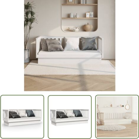 MAISON CHIC Tagesbett Einzelbett Bett für Schlafzimmer Weiß 75x190 cm Massivholz Kiefer DE99509