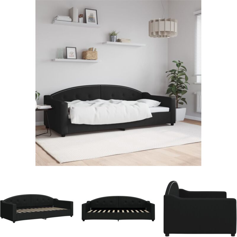 Vidaxl The Living Store Tagesbett Schwarz 90x200 Cm Stoff - Betten & Bettgestelle