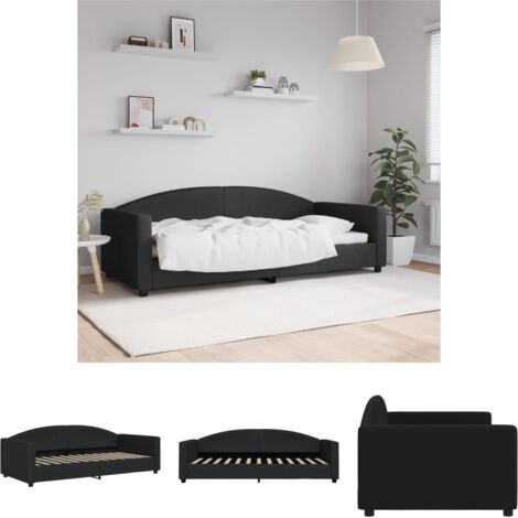 The Living Store Tagesbett Schwarz 90x200 cm Stoff -  Betten & Bettgestelle