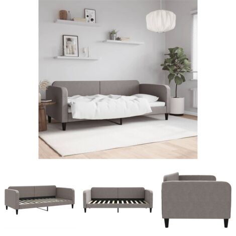 The Living Store Tagesbett Taupe 90x200 cm Stoff -  Betten & Bettgestelle