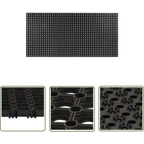 The Living Store Tapis Caoutchouc 16 mm 100 x 200 cm - Tapis Caoutchouc - Tapis Entrée - Tapis Exterieur - Tapis Porte - Tapis Résistants Aux Intempéries