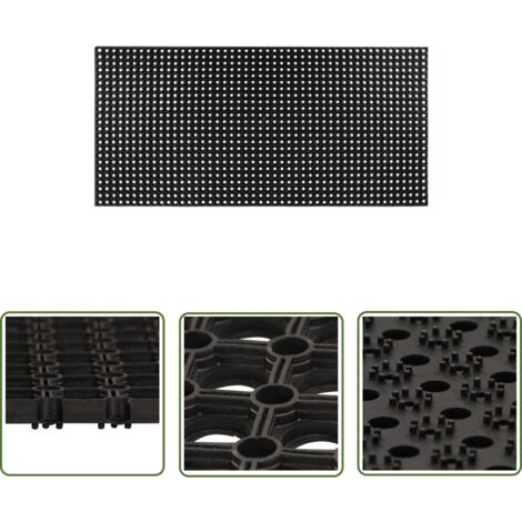 The Living Store Tapis caoutchouc 22 mm 100 x 200 cm - Tapis Caoutchouc - Tapis Entrée - Tapis Exterieur - Tapis Porte - Tapis Résistante Aux Intempéries