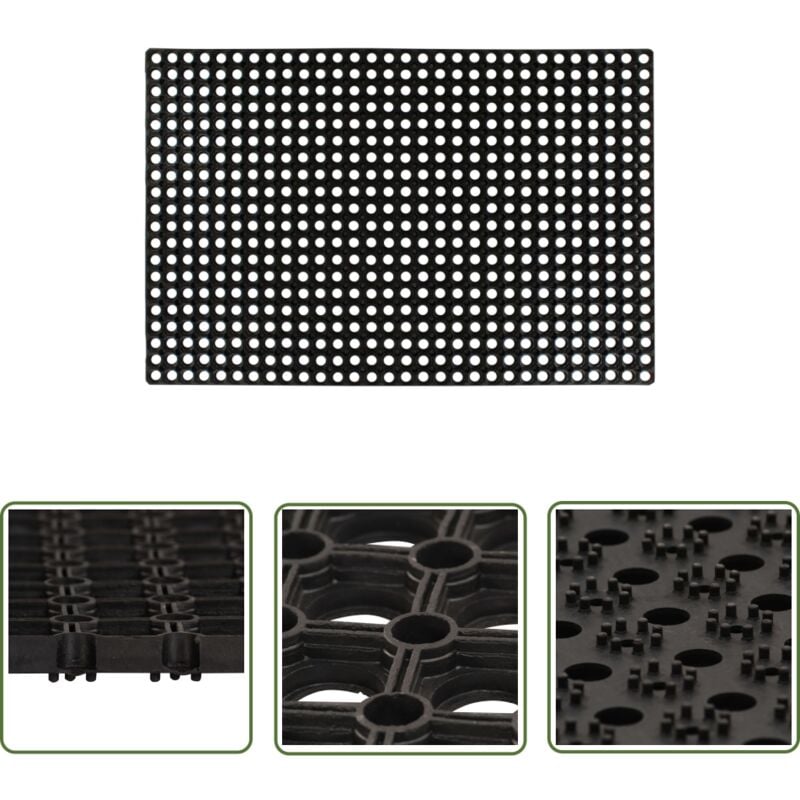 The Living Store Tapis caoutchouc 22 mm 80 x 120 cm - Tapis Caoutchouc - Tapis Entrée - Tapis Porte - Tapis Exterieur - Tapis Interieur