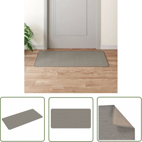 The Living Store Tapis de couloir aspect sisal argenté 50x100 cm - Tapis De Couloir - Tapis Entrée - Tapis Sisal - Tapis Argenté - Tapis Décoratif