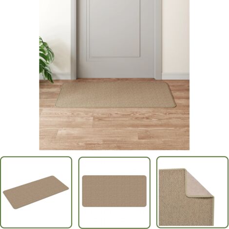 The Living Store Tapis de couloir aspect sisal sable 50x100 cm - Tapis De Couloir - Tapis Entrée - Tapis Sisal - Tapis Brun - Tapis Décoratif