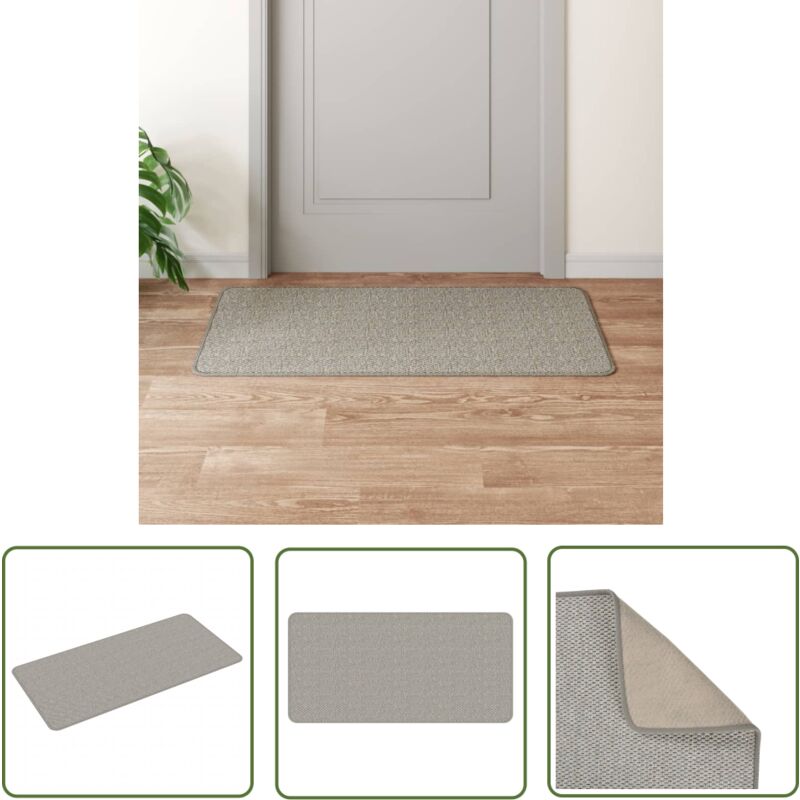 Tapis de couloir aspect sisal taupe 50x100 cm - Tapis De Couloir - Tapis Entrée - Tapis Sisal - Tapis Taupe - Tapis Décoratif - The Living Store