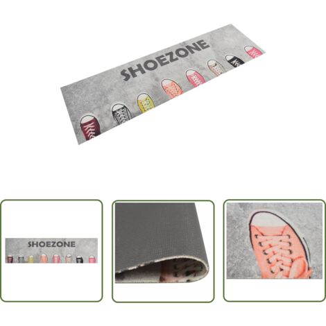 The Living Store Tapis de cuisine lavable impression shoezone 45x150 cm velours - Tapis De Cuisine - Tapis Décoratif - Tapis Absorbant - Tapis Antidérapant - Tapis Lavable