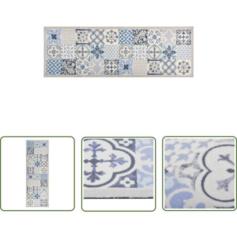 The Living Store Tapis de cuisine lavable Mosaïque 60x300 cm - Tapis De Cuisine - Tapis Absorbant - Tapis Décoratif - Tapis Entrée - Tapis Salon