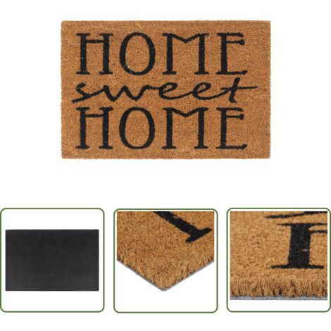 The Living Store Tapis de porte naturel 40x60 cm fibre de coco touffeté - Paillasson Entrée - Tapis D'accueil - Fibre De Coco - Tapis Exterieur - Tapis Interieur