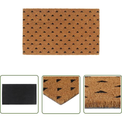 The Living Store Tapis de porte naturel 45x75 cm fibre de coco touffeté - Paillasson Entrée - Tapis D'accueil - Fibre De Coco - Tapis Exterieur - Tapis Interieur