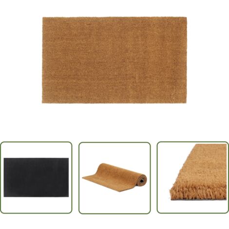 The Living Store Tapis de porte naturel 90x150 cm fibre de coco touffeté - Tapis D'entrée - Paillasson Coco - Tapis Exterieur - Tapis Interieur - Antidérapant