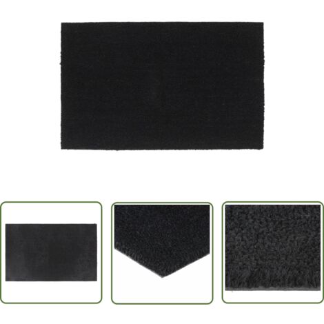 The Living Store Tapis de porte noir 50x80 cm fibre de coco touffeté - Tapis D'entrée - Paillasson - Fibre De Coco - Tapis Exterieur - Tapis Interieur
