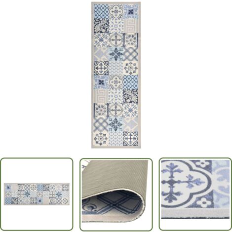 The Living Store Tapis de sol de cuisine lavable Mosaïque 60x180 cm - Tapis De Sol - Tapis De Cuisine - Paillasson - Tapis Absorbant - Tapis Lavable