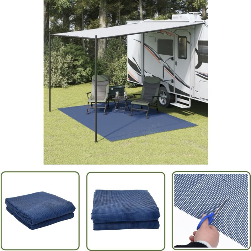Tapis de tente bleu 3,5x2,5 m - Tappeto Da Campeggio - Tappetino Tenda - Tappeto Impermeabile - Tappetino Pieghevole - Accessorio Per Tende - The