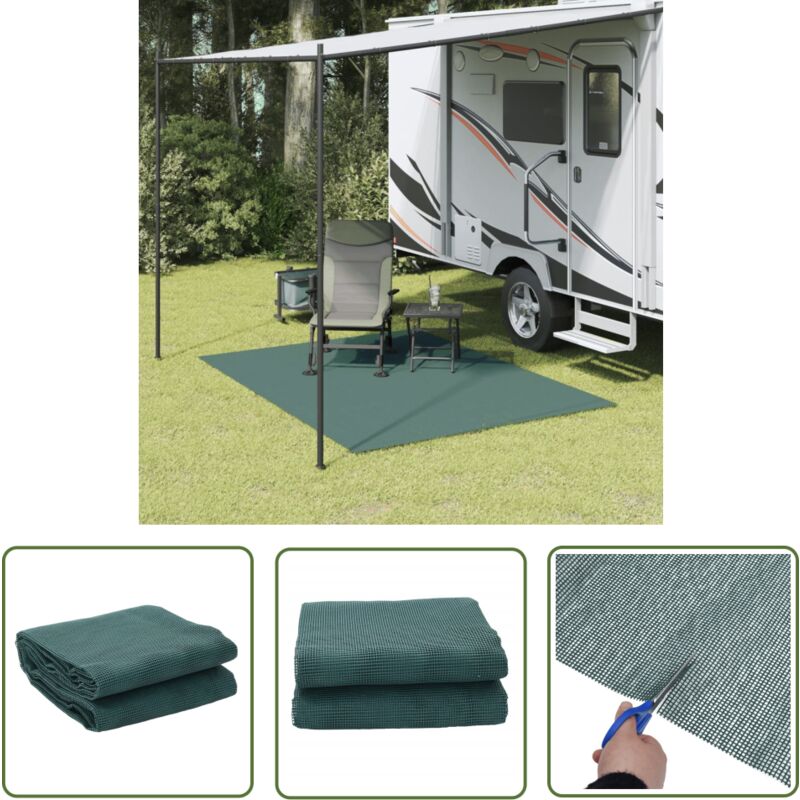 The Living Store - Tapis de tente vert 2,5x2 m - Tapette De Tente - Tapis De Camping - Tapis De Sol - Tapis Extérieur - Tapis D'intérieur