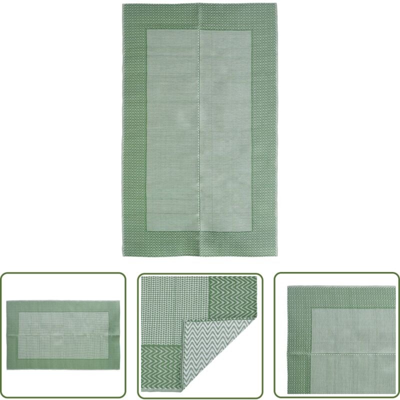 Tapis d'extérieur arakil vert 120 x 180 cm pp - Tapis Exterieur - Tapis De Terrasse - Tapis De Balcon - Décoration Extérieure - Motif Jacquard - The