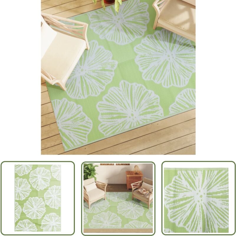 The Living Store Tapis d'extérieur ARAKIL vert 160 x 230 cm PP - Tapis D'extérieur - Tapis De Jardin - Tapis Vert - Tapis Durable - Tapis Résistant