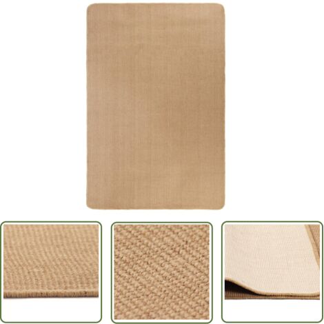 The Living Store Tapis en jute avec endos en latex 200x300 cm - Tapis En Jute - Tapis Décoratif - Tapis Rectangulaire - Tapis Salon - Tapis Chambre