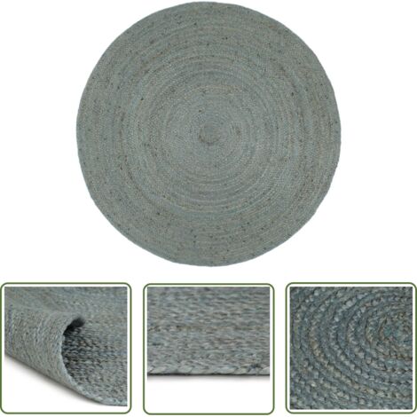 The Living Store Tapis fait à la main Jute Rond 240 cm Vert olive - Tapis Rond - Tapis En Jute - Tapis Naturel - Décoration Intérieure - Tapis Artisanal