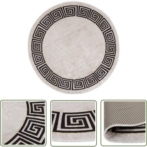 The Living Store Tapis lavable antidérapant φ120 cm beige clair - Tapis Design - Tapis Salon - Tapis Chambre - Tapis Moderne - Tapis Beige