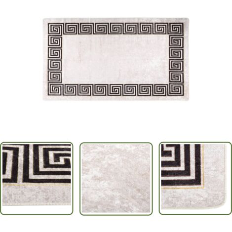 The Living Store Tapis lavable antidérapant 190x300 cm beige clair - Tapis Design - Tapis Salon - Tapis Chambre - Tapis Moderne - Tapis Beige