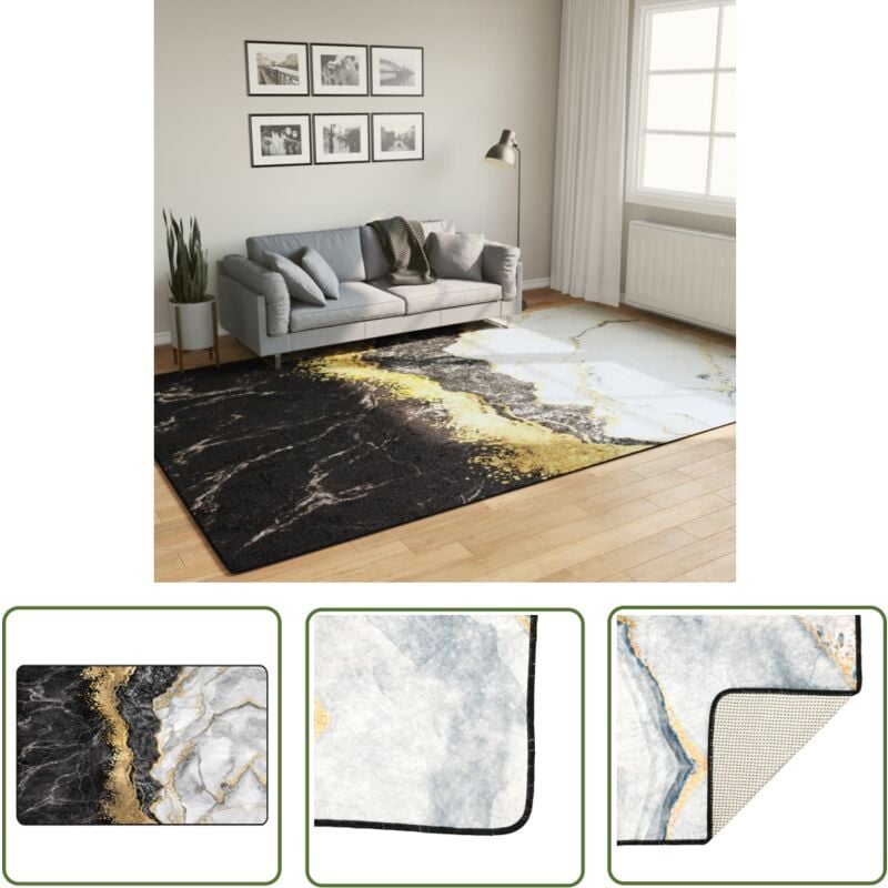 The Living Store - Tapis lavable multicolore 190x300 cm antidérapant - Tapissalon - Tapis Multicolores - Tapis Antidérapant - Tapis Velour