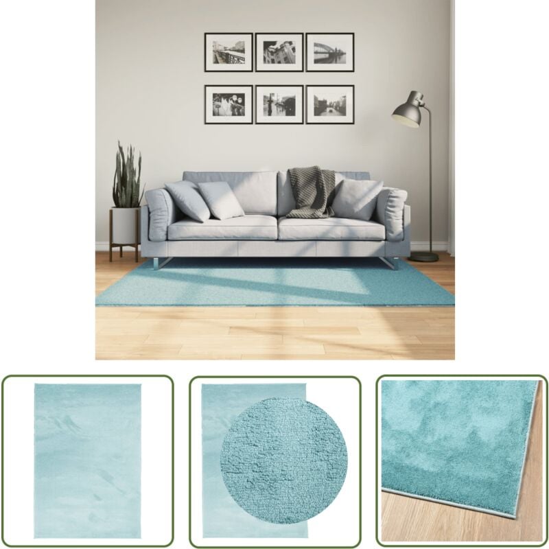 Tapis oviedo à poils courts vert 120x170 cm - Tapis Salon - Tapis Chambre - Tapis Vert - Tapis Design - Tapis Moelleux - The Living Store