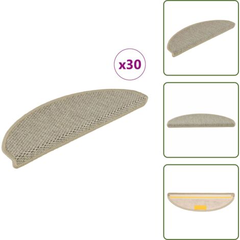 The Living Store Tappeti Adesivi Scale Aspetto Sisal 30pz 65x21x4cm Verde Chiaro - Tappeti antiscivolo