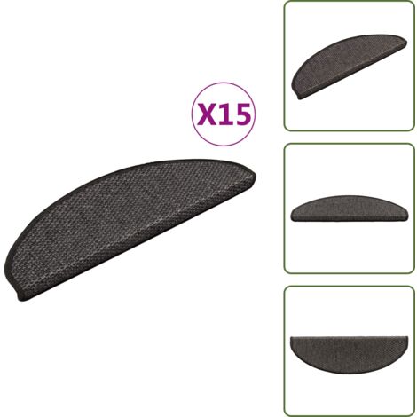 The Living Store Tappeti Autoadesivi Scale Aspetto Sisal 15pz 65x21x4 Antracite - Tappeti autoadesivi