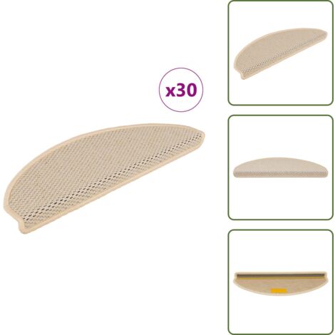 The Living Store Tappeti Autoadesivi Scale Aspetto Sisal 30pz 65x21x4 cm Berbero - Tappeti autoadesivi