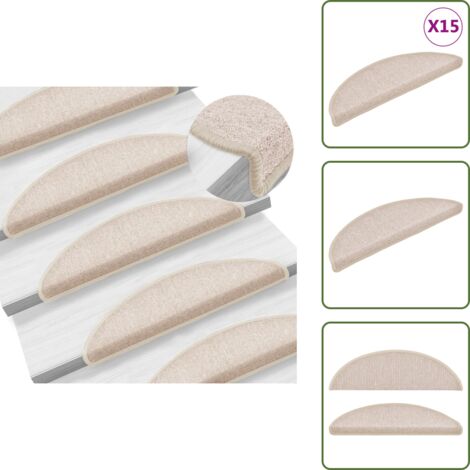 The Living Store Tappetini per scale 15 pz 56x17x3 cm Talpa Semicircolari - Tappetini antiscivolo