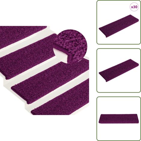 The Living Store Tappetini per scale 30 pz 65x21x4 cm Rosa Bordo rettangolare - Tappetini antiscivolo