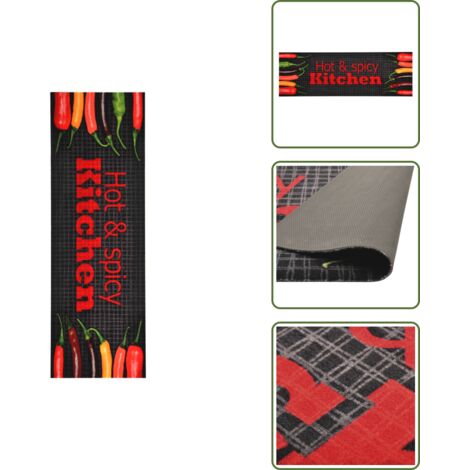 The Living Store Tappetino da Cucina Lavabile Hot&Spicy 60x180 cm - Tappetino lavabile